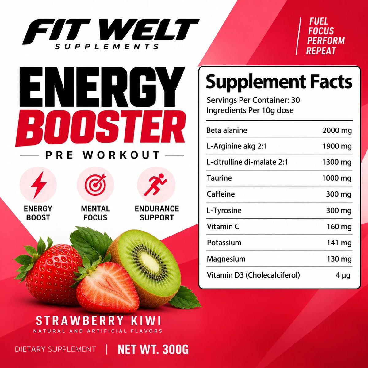Pre Workout Strawberry Kiwi